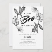 Invitation Goth Baby shower Fleurs de tatouage (Devant)