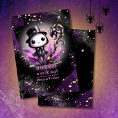 Invitation Goth Baby shower Skeleton Crow Lune