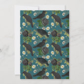 Invitation Goth Crows et Roses noirs Turquoise Halloween Anni (Dos)