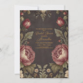 Invitation Goth Floral Fête des mariées victorienne (Devant)