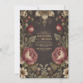 Invitation Goth Floral Mariage victorien (Devant)