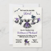 Invitation Goth Halloween Clothesline Baby shower fille (Devant)