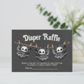Invitation Goth Halloween clothesline Skull Diaper tombole (Debout devant)