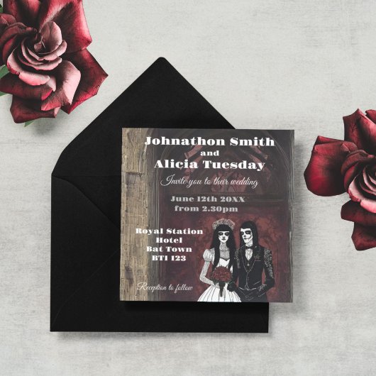 Invitation Goth humeur mariage sombre et gothique
