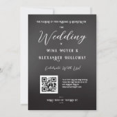 Invitation Goth moderne Rose foncé QRC (Dos)