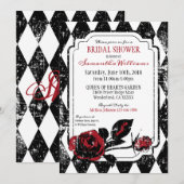 Invitation Goth Rose Grunge Diamond Fête des mariées d'impres (Devant / Derrière)