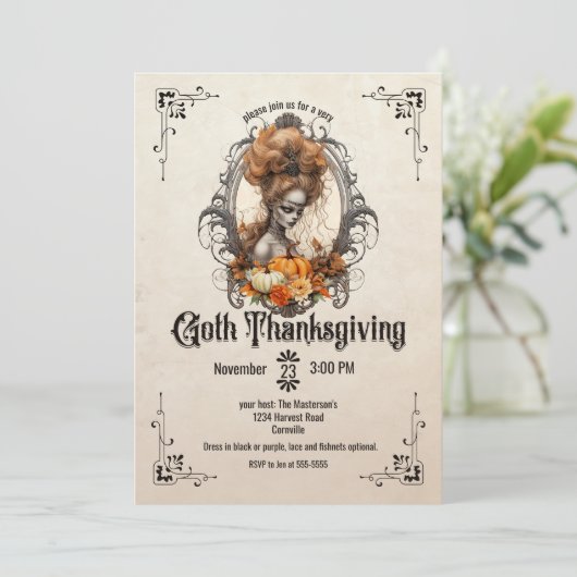 Invitation Goth Thanksgiving (Debout devant)