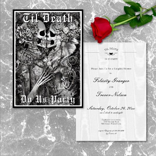Invitation Goth Til Death Do Us Party Skeleton Couples Douche
