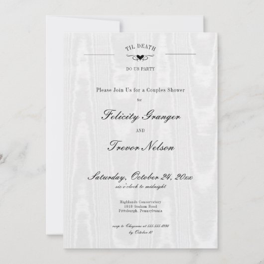 Invitation Goth Til Death Do Us Party Skeleton Couples Douche (Dos)