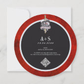 Invitation Goth Till Death Victorian Red Sword Skull Wedding (Dos)