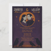 Invitation Goth Vampire Couple - Dark Halloween Mariage (Devant)