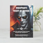 Invitation Goth vampire homme yeux brillant halloween parti (Debout devant)