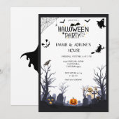 Invitation Gothic Black Crow Halloween Party  (Devant / Derrière)