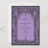 Invitation Gothic Black Purple Medieval Until Death Wedding (Devant)