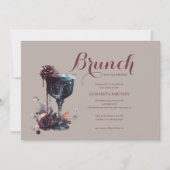 Invitation Gothic Brunch Flower Goblet Bridal Shower (Devant)