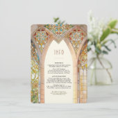 Invitation Gothic Cathedral Stained Glass Info Card (Debout devant)