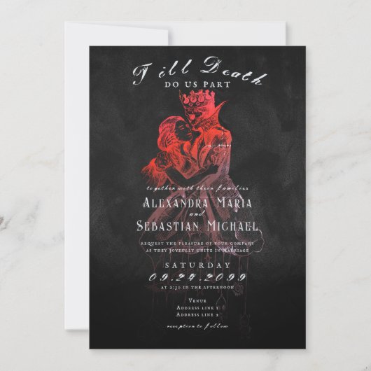 Invitation Gothic Dark Till Death Emo Whimsygoth Wedding (Devant)