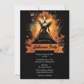 Invitation Gothic Eerie Faerie | Feuilles Soirée Halloween  (Devant)