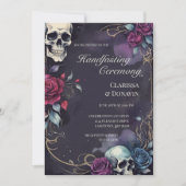 Invitation Gothic Elegant Skull & Rose Handfasting (Devant)