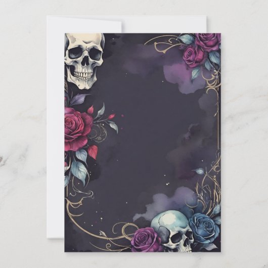 Invitation Gothic Elegant Skull & Rose Handfasting (Dos)