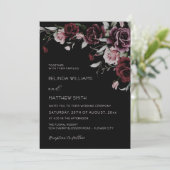 Invitation Gothic Floral Roses | Photo Wedding (Debout devant)