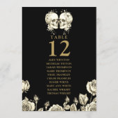 Invitation Gothic Floral Skulls Table Number Seating Chart (Dos)