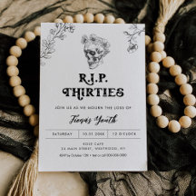 Gothic Love 40th Birthday Invitation, RIP 30