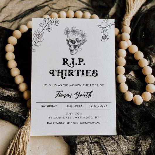 Invitation Gothic Love 40th Birthday Invitation, RIP 30