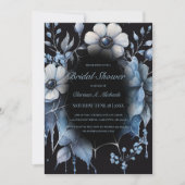 Invitation Gothic Powder Blue Floral Spider Web Bridal Shower (Devant)