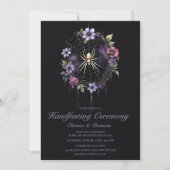 Invitation Gothic Purple Spider Floral Web Handfasting (Devant)
