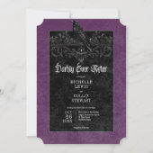 Invitation Gothic Raven Purple Darkly Ever After Wedding (Devant)