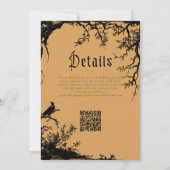 Invitation Gothic Raven Tree Engraving Black Orange Wedding (Dos)