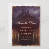 Invitation Gothic Romance Save the Date Burgundy Wedding (Devant)