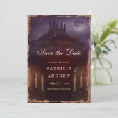 Invitation Gothic Romance Save the Date Burgundy Wedding (Debout devant)