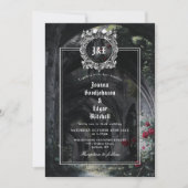 Invitation Gothic Ruins Monogram All In One QR Code Wedding (Devant)