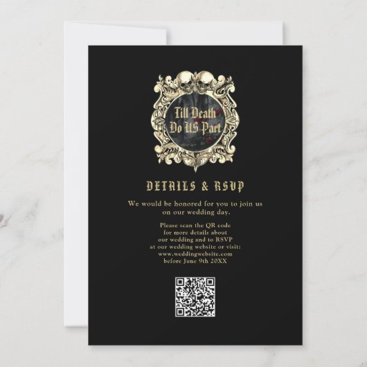 Invitation Gothic Ruins Monogram All In One QR Code Wedding (Dos)