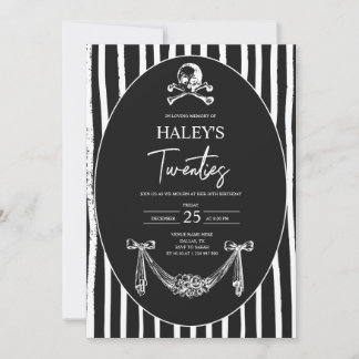 Invitation Gothic Skull Death to My 20s Funeral 30th Birthday