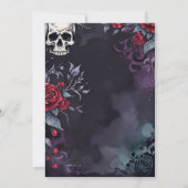 Invitation Gothic Skull & Roses Purple Black Handfasting (Dos)