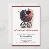 Invitation Gothic Stroller Halloween Baby Shower (Devant)