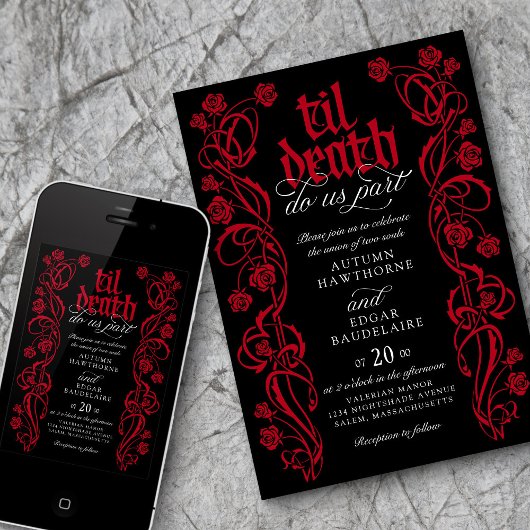 Invitation Gothic Til Mariage de la mort