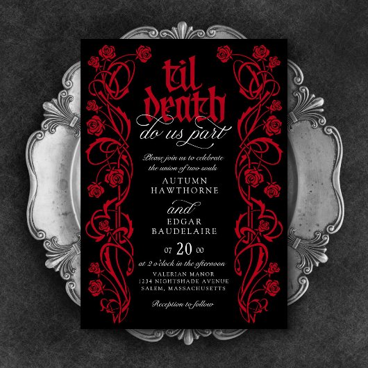 Invitation Gothic Til Mariage de la mort