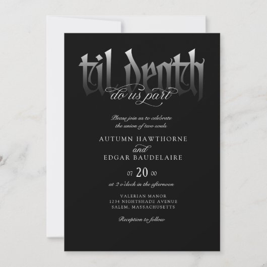 Invitation Gothic Til Mariage de la mort (Devant)