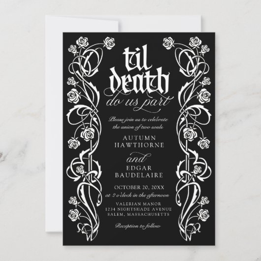 Invitation Gothic Til Mariage de la mort (Devant)