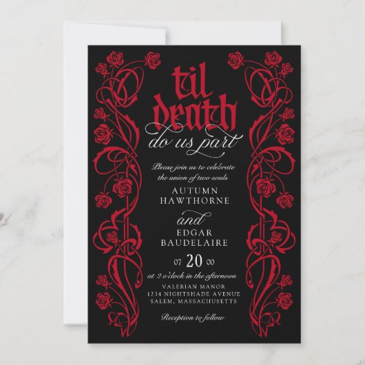 Invitation Gothic Til Mariage de la mort (Devant)