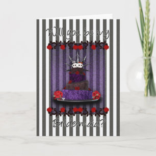 Invitation Gothic Will You Be My Bridesmaid Card - Gothic Wed