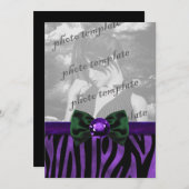 Invitation gothique à arc bow zircone Purple Zebra (Devant / Derrière)