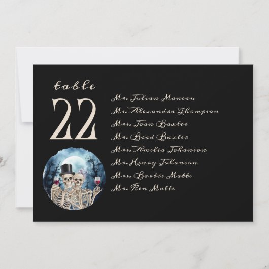 Invitation Gothique Amateurs de Tarot Mariage Table Pas de Se (Devant)