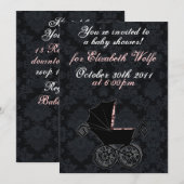 Invitation 'Gothique Baby Carriage- Girl' (Devant / Derrière)