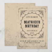 Invitation gothique baroque vintage (Devant / Derrière)