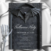 Invitation Gothique Bat Tombstone Halloween Party